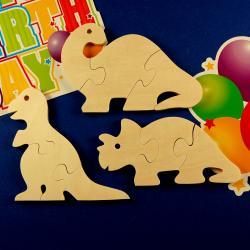 Dinosaur Party Favors - Package of 12 Wooden Puzzles