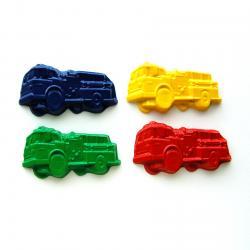 Fire Truck Party Favors - Package of 12 Firetruck Shaped Recycled Crayons