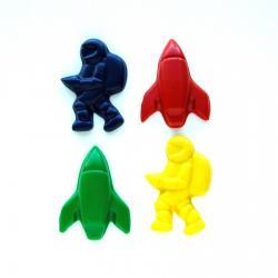 Outer Space Party Favors - Package of 12 Rocket Ship Astronaut Shaped Crayons